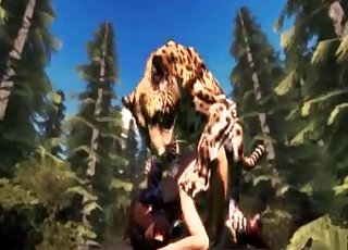 3D panther bangs a submissive zoophile